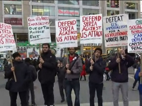 Protesters Rally in NY, Pa. Against Airstrikes