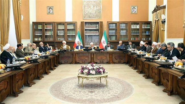 This undated photo shows the last session of Iran's Expediency Council headed by its late chairman, Ayatollah Akbar Hashemi Rafsanjani